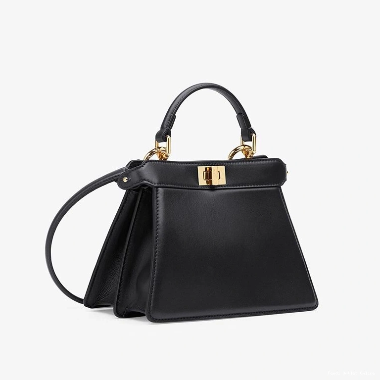 Cheap Petite Leather Nappa Peekaboo Fendi Black Bag ISeeU In 0803